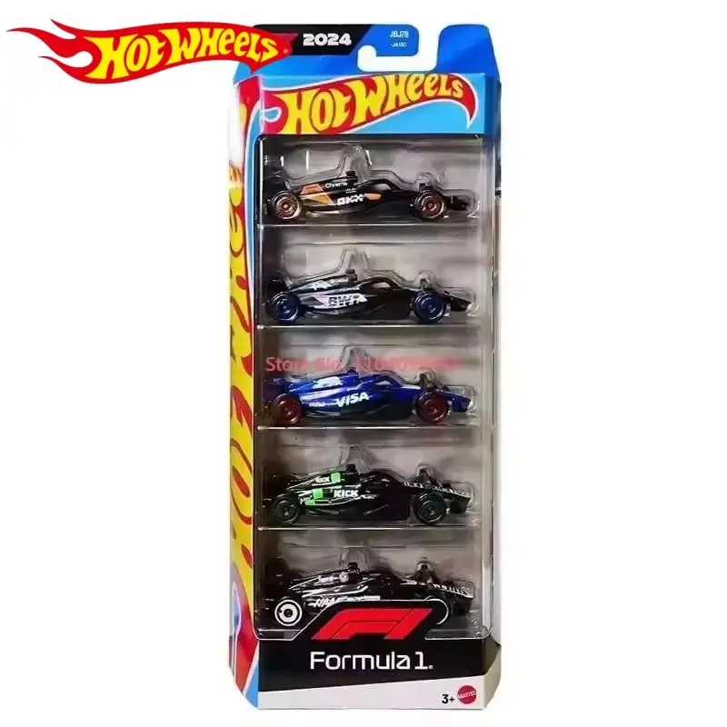 Original Hot Wheels X Formula 1 1/64 5 Packs Moneygram Haas F1 Team Kick Sauber F1 Team Collectible Car Toy Diecast Vehicle Gift