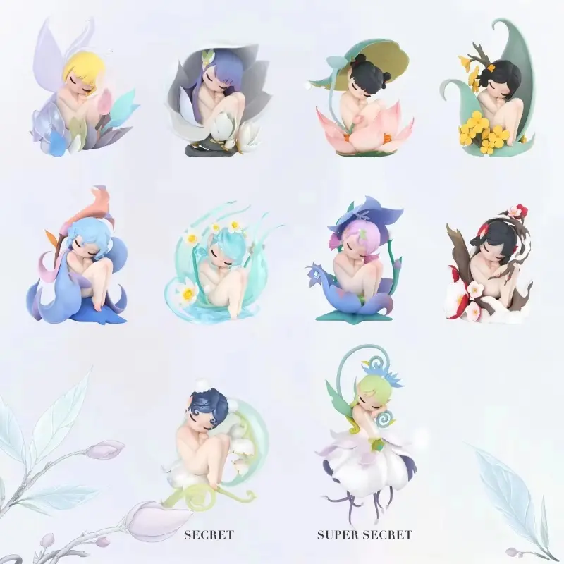 Sleep Flower Elves Series Fairy Figures Blind Box Maiden Heart Mystery Collectible Toy for Desktop Decoration Gift for Birthday