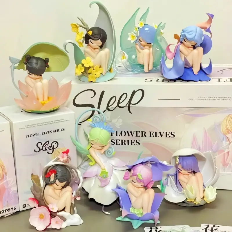 Sleep Flower Elves Series Fairy Figures Blind Box Maiden Heart Mystery Collectible Toy for Desktop Decoration Gift for Birthday