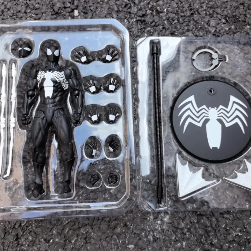 Bandai Mess Toys Black Suit Spiderman Figure Kaine Parker Scarlet Spider Action Figures Anime Symbiote Spider-Man Model Gift