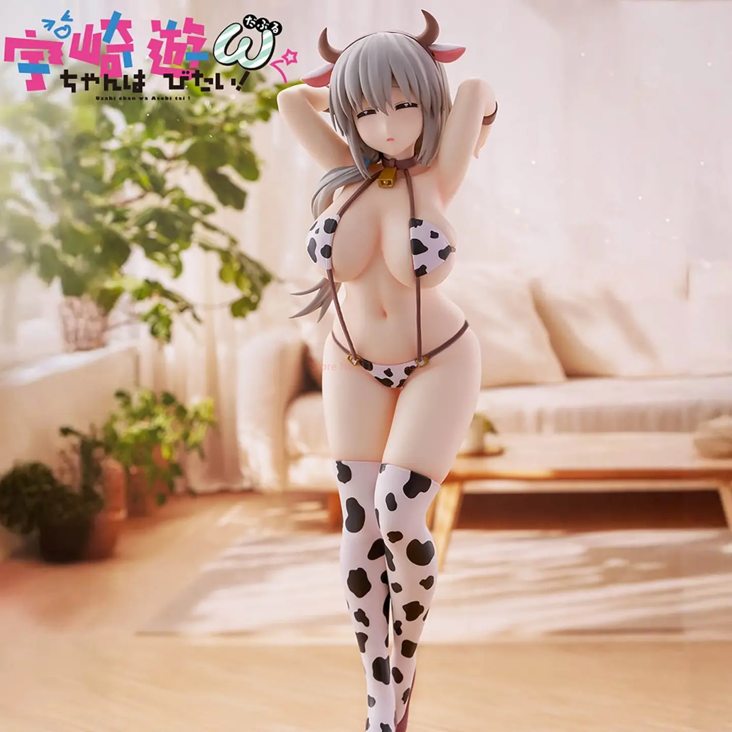 Original Uzaki-Chan Wants To Hang Out Figures 27cm Hana Uzak Tsuki Figurine Cow Swimsuit Hana Uzak Figurine Pvc Model Toys Gifts
