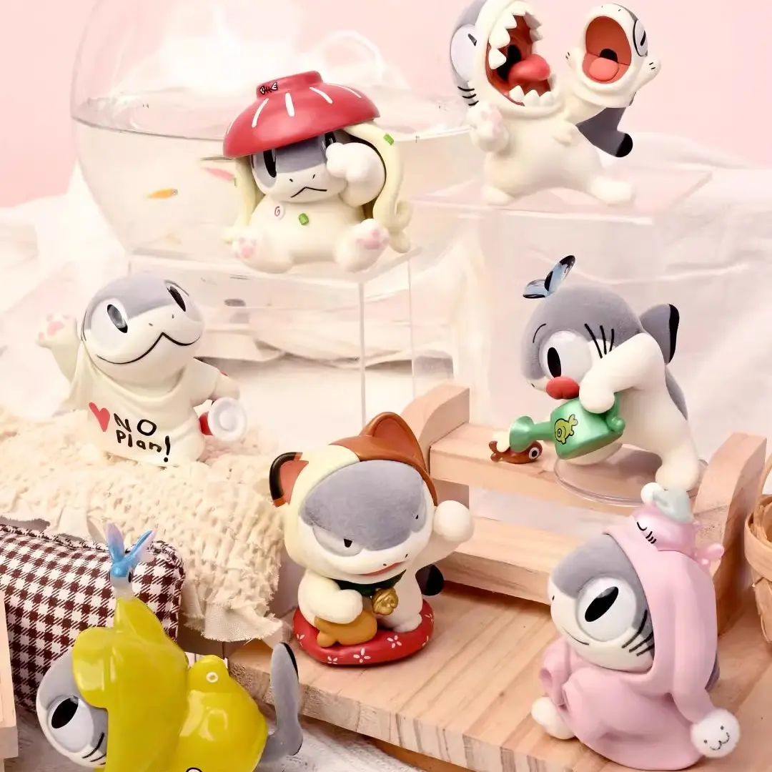 Tianwen Kadokawa Shark Kitty Figure Doll Blind Box Collectible Toy Model Ornament Decor Customizable Surprise Gift For Birthday