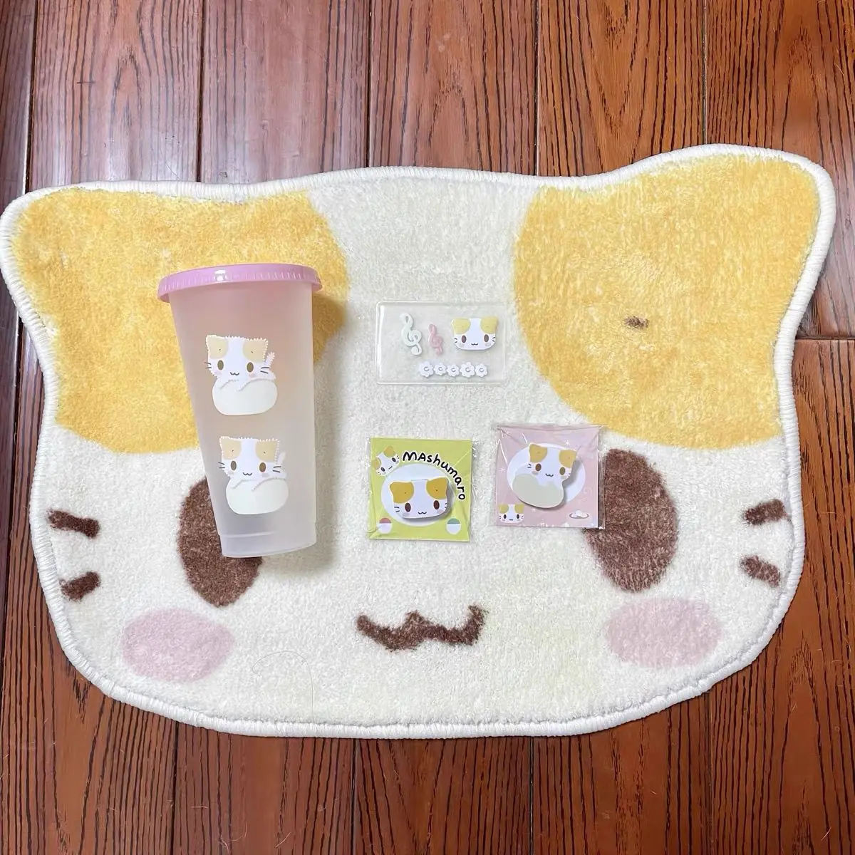 Masyumaro Kawaii Fluffy Cat Carpet Special-Shaped Cashmere-Like Cute Door Floor Mats Home Decor Custom birthday Gift Rug