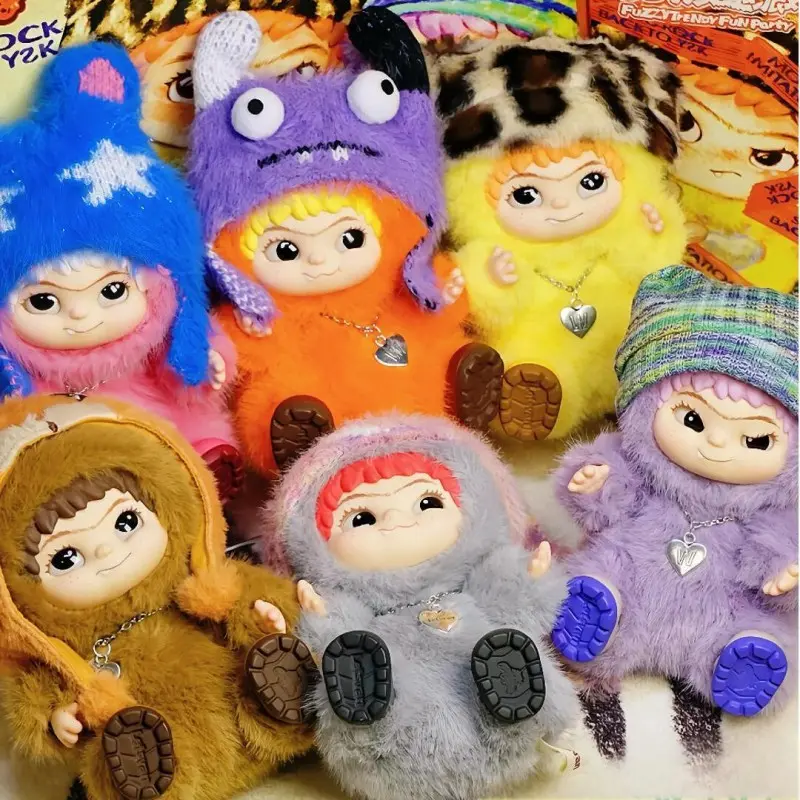 Wakuku Fuzzy Trendy Fun Party Blind Box Cute Wakuku Action Figure Mystery Box Cute Doll Bag Pendant Doll Surprise Bag Gift Toy