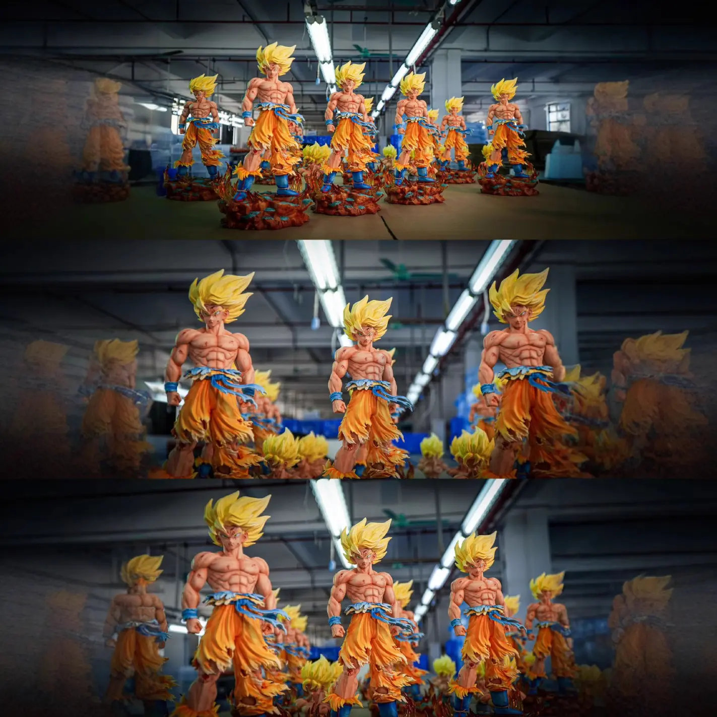 Jt Statue Dragon Ball Z Son Goku Figure Replaceable Heads Led Base Super Saiyan Goku Action Figures Collection Model Toys Gifts