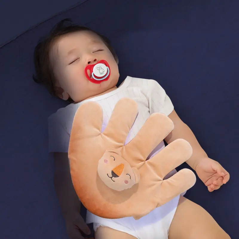 Babies Soothes Cartoon Anti-Startle Hand Pacify Toy Newborns Hand Pillow Prevent Startles and Promotes Sleep