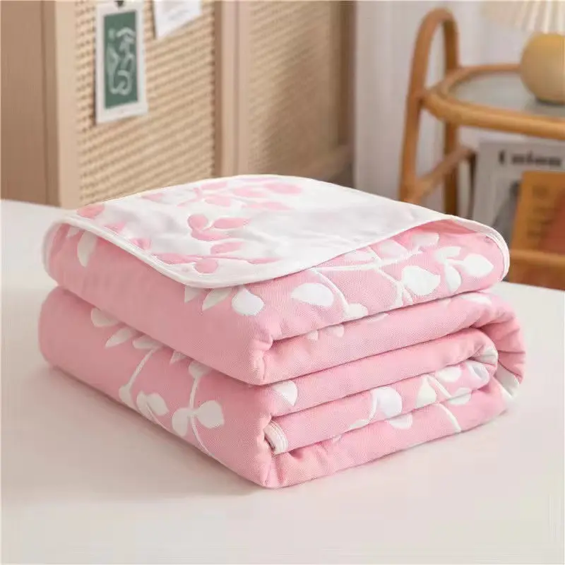 Maternal and Child Grade A-class All Cotton Six Layer Yarn Cover Double-sided Jacquard Adult and Children's Blanket Sofa Blanket