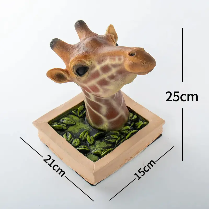 Home Furnishing New 3D Photo Frame Giraffe Creative Wall Pendant Simulation Animal Crafts Living Room Decorative Art Ornaments