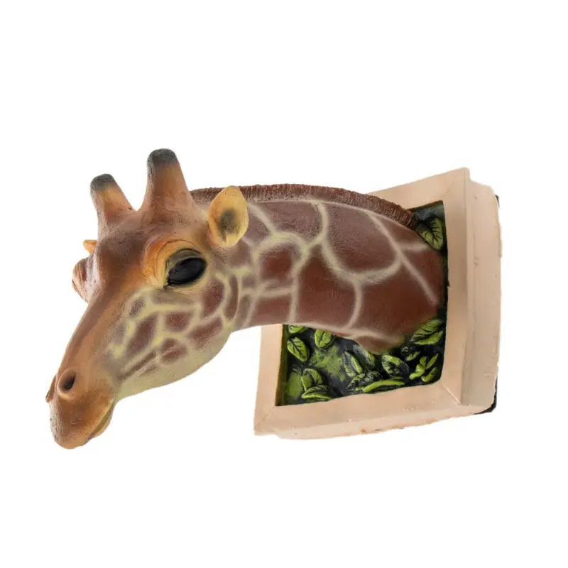 Home Furnishing New 3D Photo Frame Giraffe Creative Wall Pendant Simulation Animal Crafts Living Room Decorative Art Ornaments