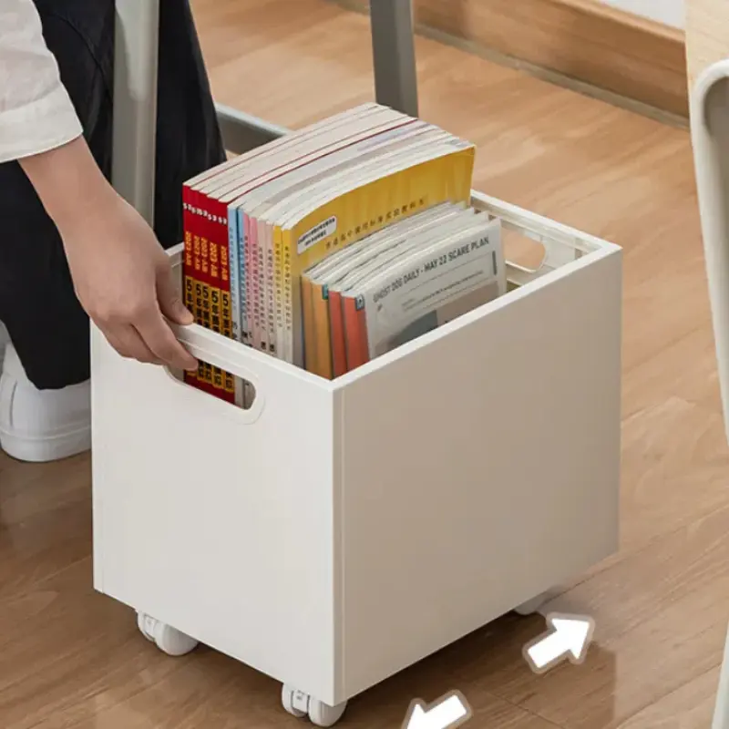 Book Box Book Storage Box with Side Handles Stackable Load Bearing Multifunctional Use File Storage Bins Removable Storage Box