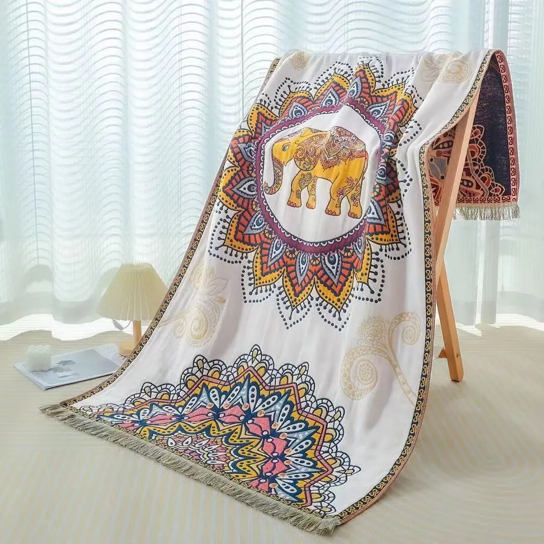 Four Layer Adult Pure Cotton Gauze Bathtowel Large Size Beach Towel Baby Bed Sheet Air Conditioning Blanket For Kids