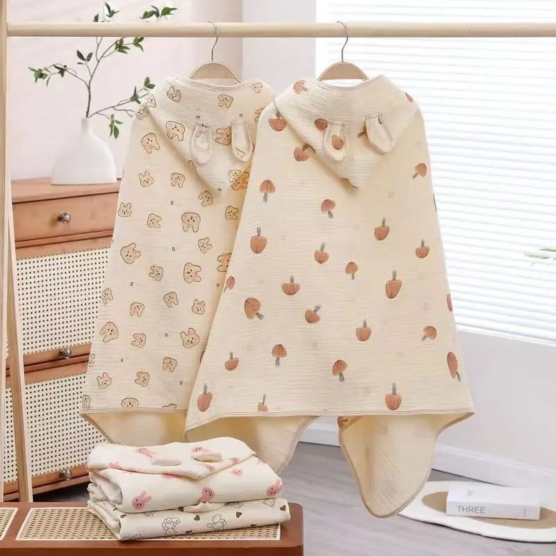 Children Hooded Bath Towel Cute Kids Summer Beach Towel Cloak Cartoon Animal Style Newborn Bathrobe Quilt Washcloth bathrobes