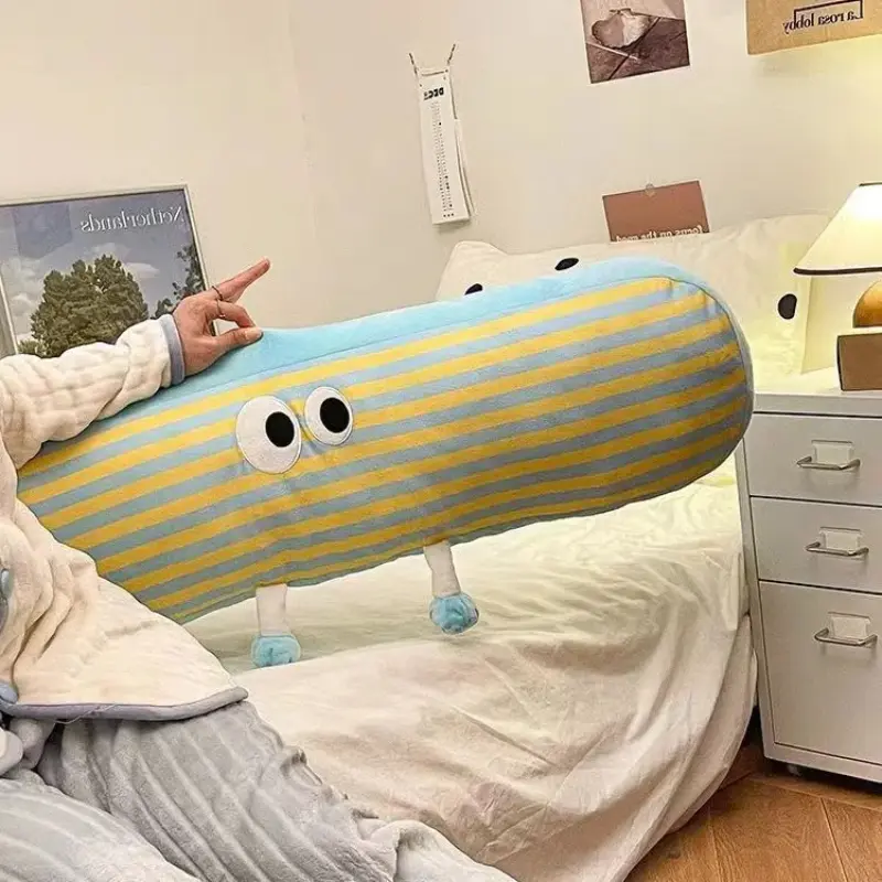 Long Strip Sleeping Pillow Side Sleeping Leg Clamp Pillow Cute Pillow Bed Cushion Pillow Cartoon Print Decorate Plush Pillows