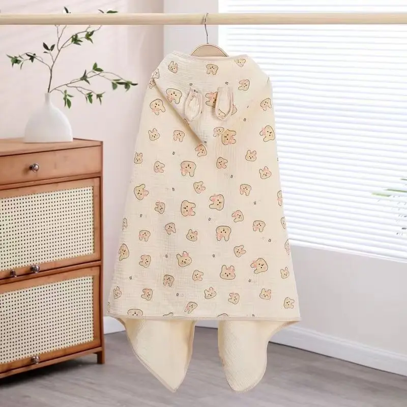 Children Hooded Bath Towel Cute Kids Summer Beach Towel Cloak Cartoon Animal Style Newborn Bathrobe Quilt Washcloth bathrobes