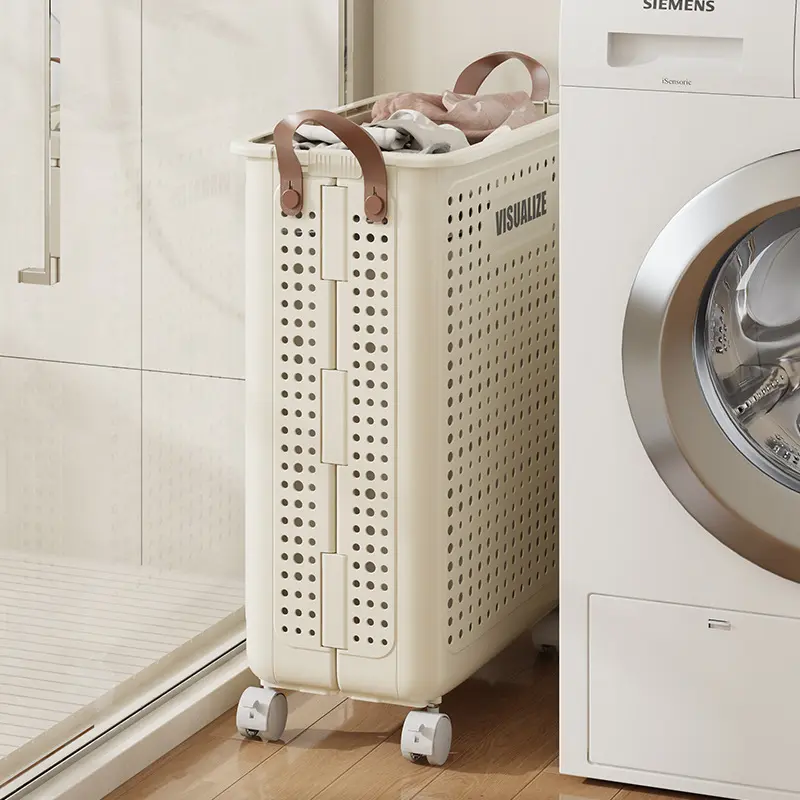 Laundry Basket With Wheels Large Folding Dirty Clothes Basket Multifunction Organizer Dirty Clothes Organizer For Dirty Clothes