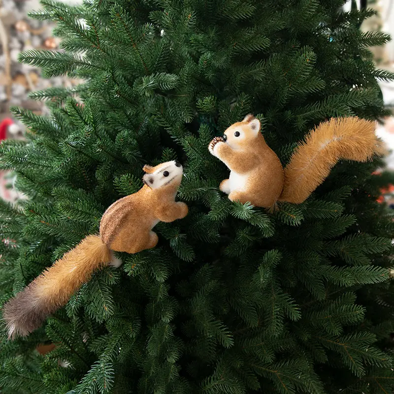 Christmas Decorations Squirrel Pendant Simulation Cute Squirrel Christmas Tree Creative Doll Doll Small Pendant