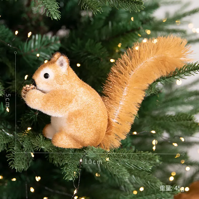 Christmas Decorations Squirrel Pendant Simulation Cute Squirrel Christmas Tree Creative Doll Doll Small Pendant