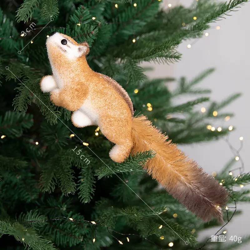 Christmas Decorations Squirrel Pendant Simulation Cute Squirrel Christmas Tree Creative Doll Doll Small Pendant