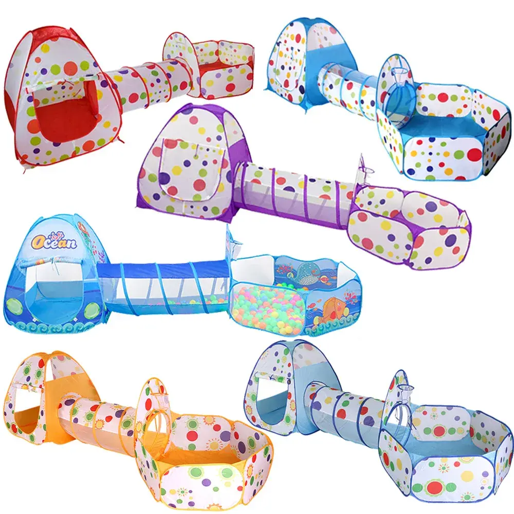 Children Ball Pool Baby Balloon Playpen Portable Kids Tent Ball Pit Crawling Tunnel Kid Playground Yard Room Pool Kids Gifts