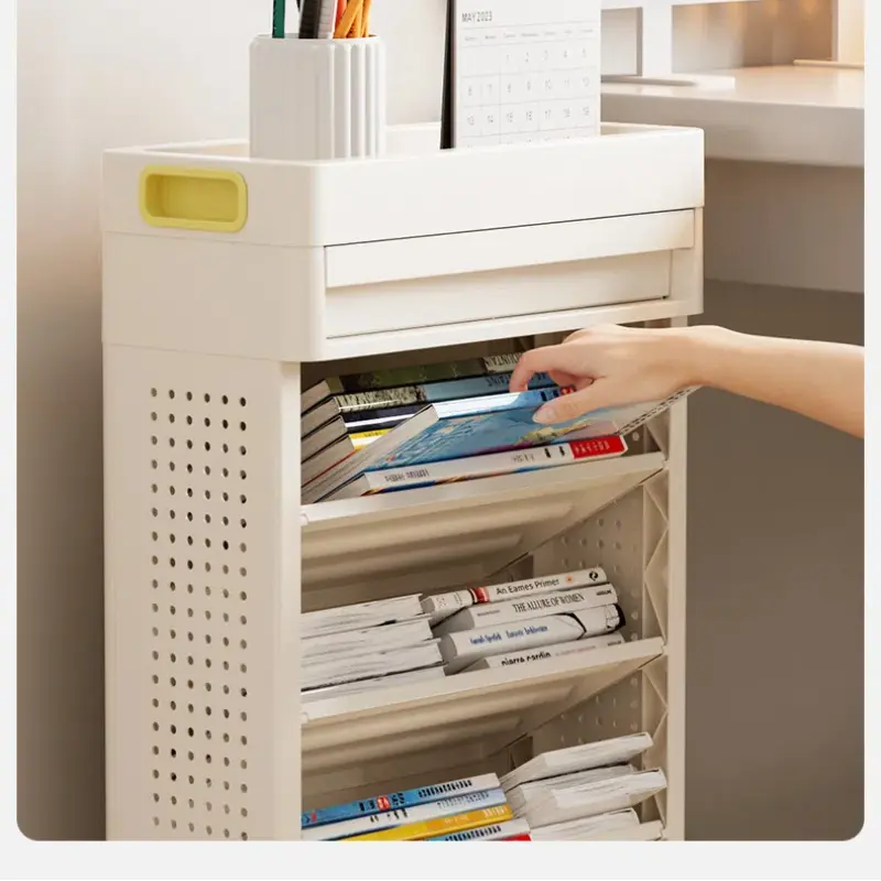 5 Layers Removable Bookshelf Office File Magazine Book Storage Rack Home Study Graffiti Storybook Clutter Organizer Shelf