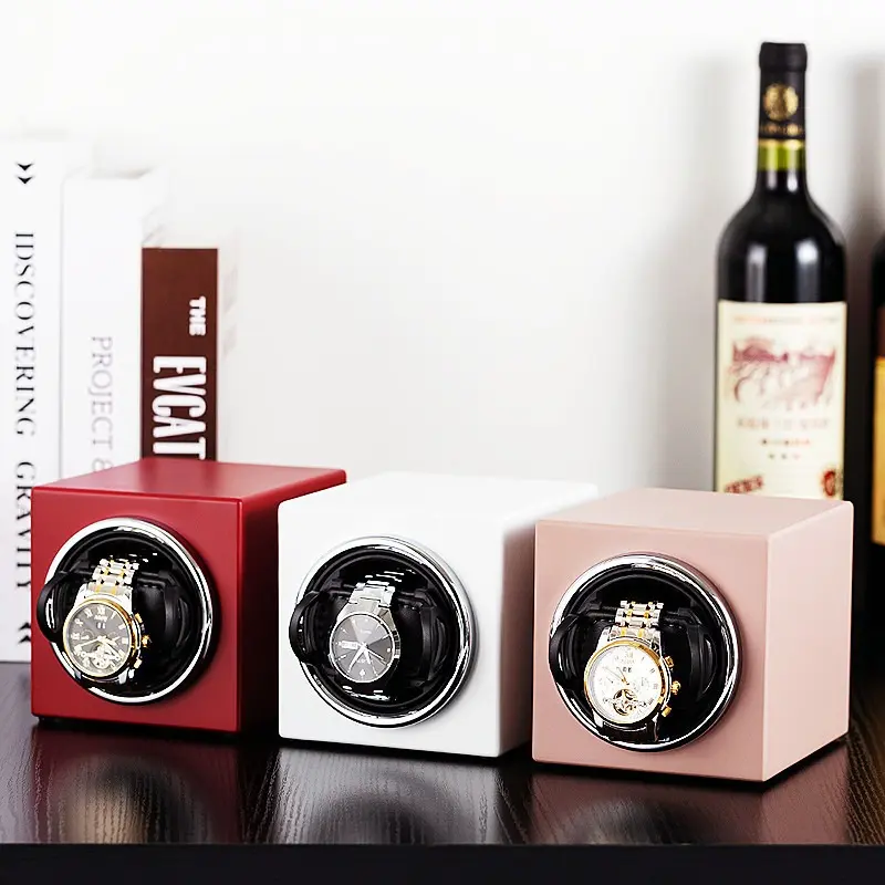 Vertical Single Watch Shaker Mini Watch Winder Motor Boxes To Mechanical Watch Matte Paint Clocks Storage Display Caskets TopRoe