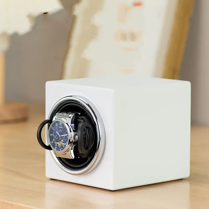 Vertical Single Watch Shaker Mini Watch Winder Motor Boxes To Mechanical Watch Matte Paint Clocks Storage Display Caskets TopRoe