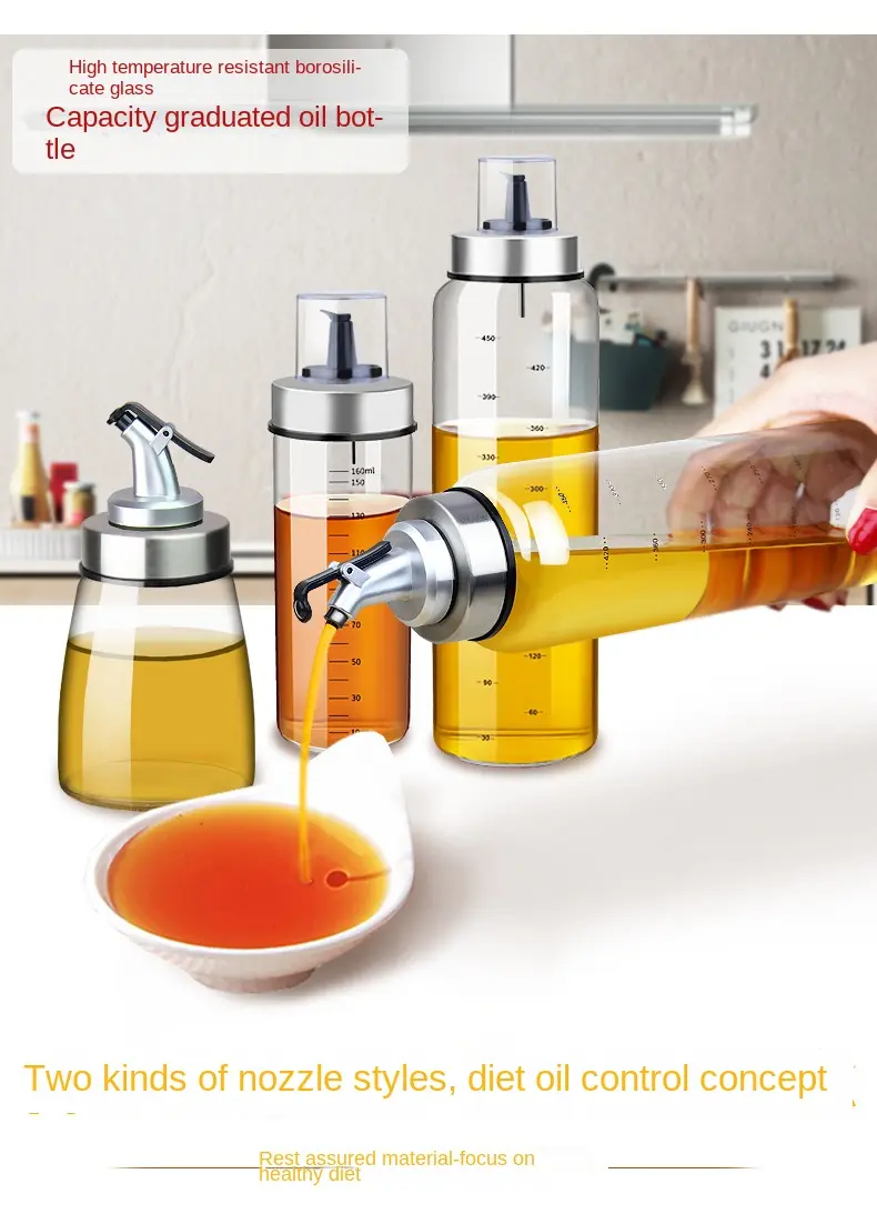 Cooking Seasoning Oil Bottle Sauce Bottle Glass Storage Bottles for Oil and Vinegar Oil Dispenser For Kitchen