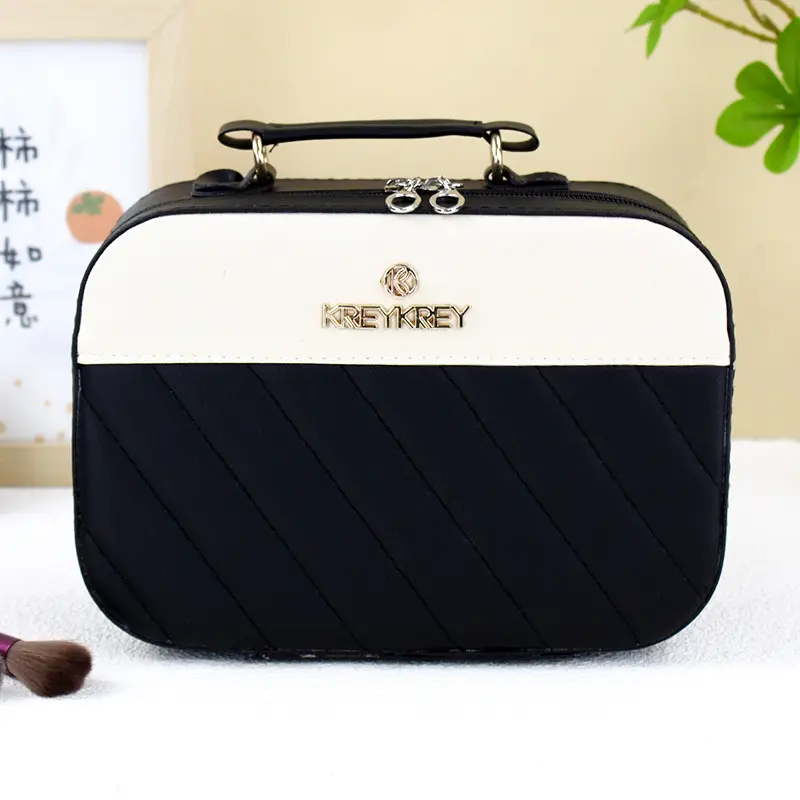 Large-capacity Handheld Makeup Box Leather Portable Travel Toiletries Organizer Waterproof Wash Bathing Cosmetic Bag Female Bags