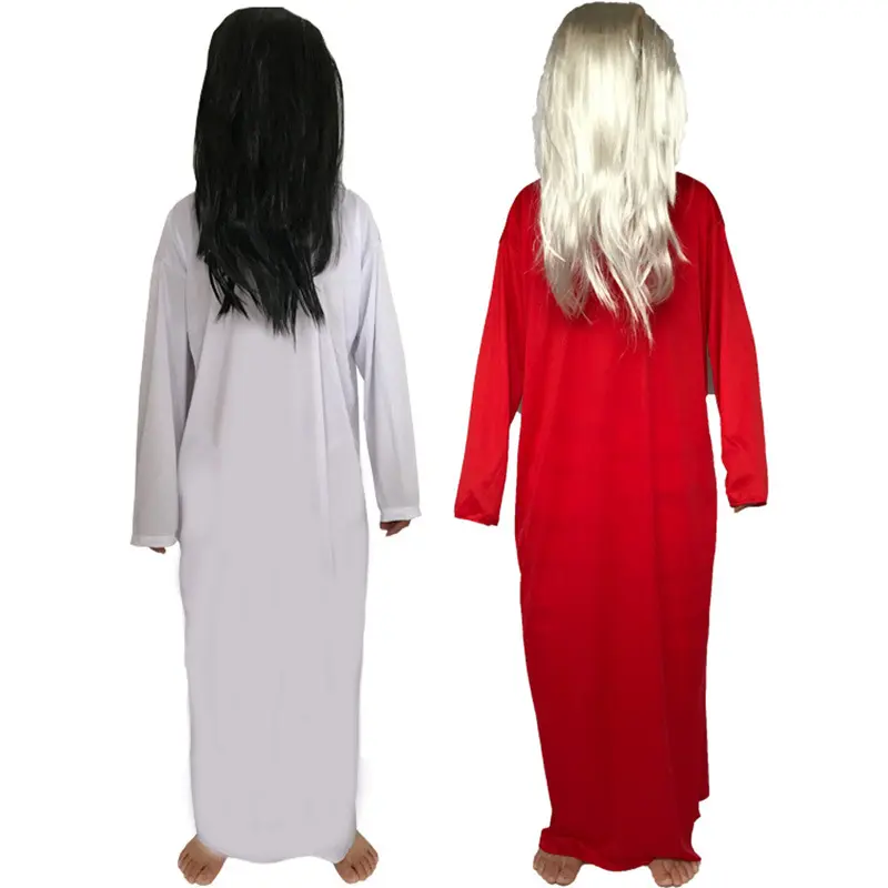 Sadako Costume Halloween Performance Costume Cosplay Sadako Costume Ghost Festival Costume Red White Cosplay Costumes