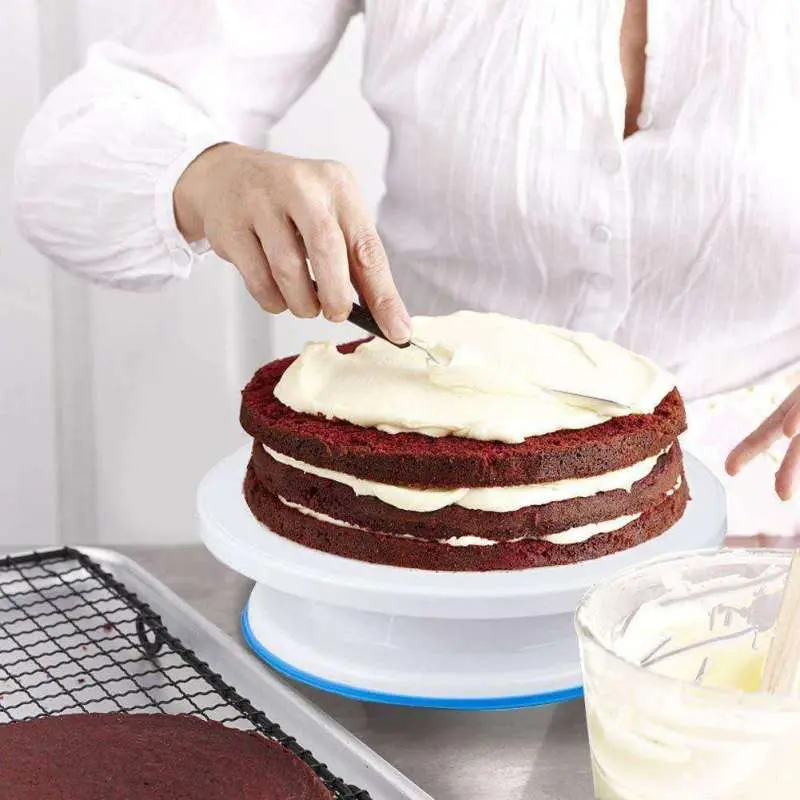 Cake Turntable Set Icing Smoother Cake Leveler DIY Cake Stand Cream Spatula Decorating Tools Rotary Table Pastry Supplies