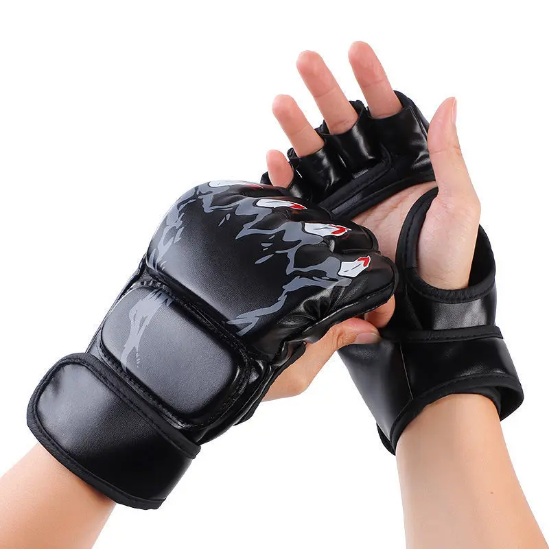 Half Finger Boxing Gloves Adult Sanda Training MMA FightingUFC Muay HandsomeThai Shaking Sandbags for Men and Women