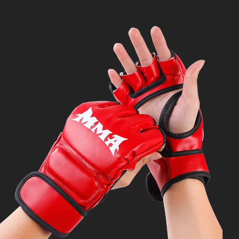 Half Finger Boxing Gloves Adult Sanda Training MMA FightingUFC Muay HandsomeThai Shaking Sandbags for Men and Women