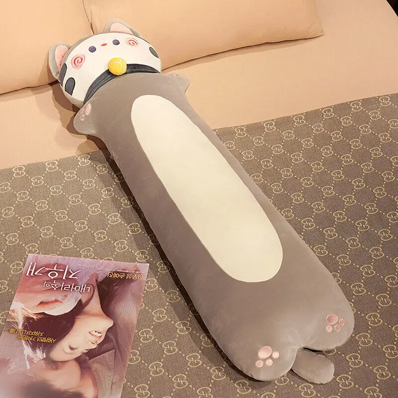 Long Pillow Ice Silk Latex Headrest Cushion Holding Sleeping Pillow Clip Leg Long Pillow Sofa Backrest Waist Support 110/120CM