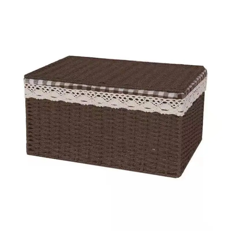 Large Paper Rope Woven Storage Basket, Storage Basket, Organizing Box, Living Room, Bedroom, Study, Toy Stackable Storage Box