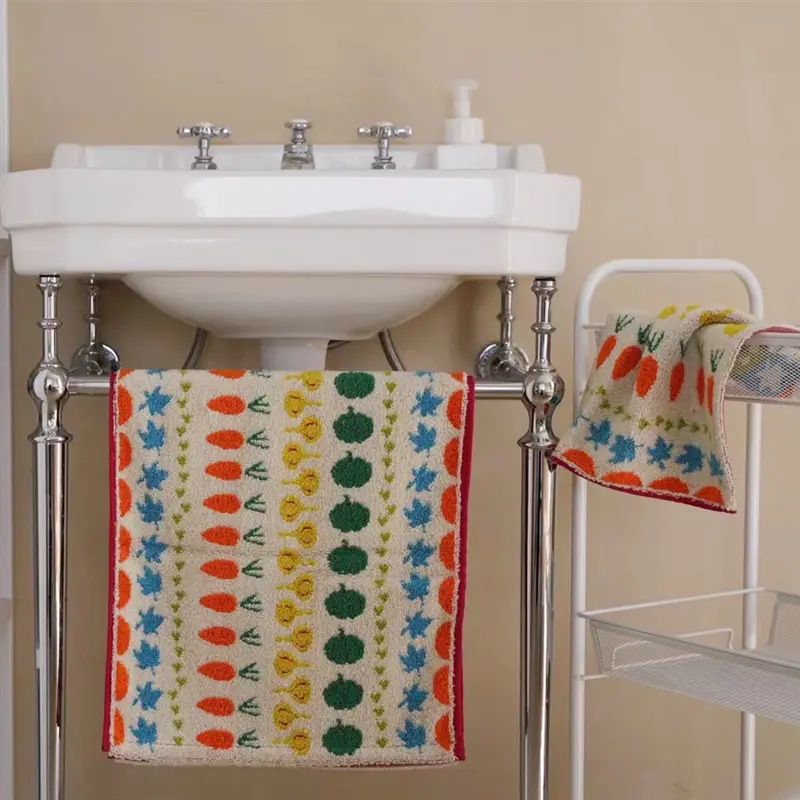 Square Towel Face Towel And Bath Towel Children's Shower Towel Ins Vegetable And Fruit Household Pure Cotton Shower Towel