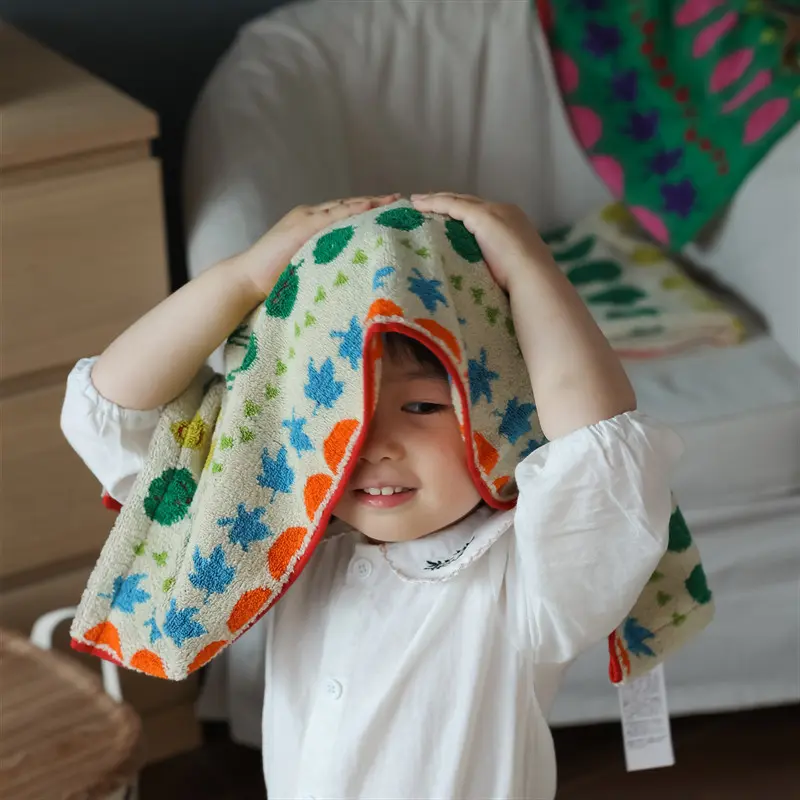 Square Towel Face Towel And Bath Towel Children's Shower Towel Ins Vegetable And Fruit Household Pure Cotton Shower Towel