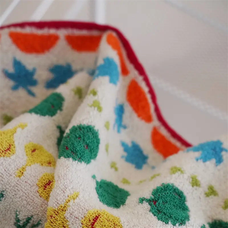 Square Towel Face Towel And Bath Towel Children's Shower Towel Ins Vegetable And Fruit Household Pure Cotton Shower Towel