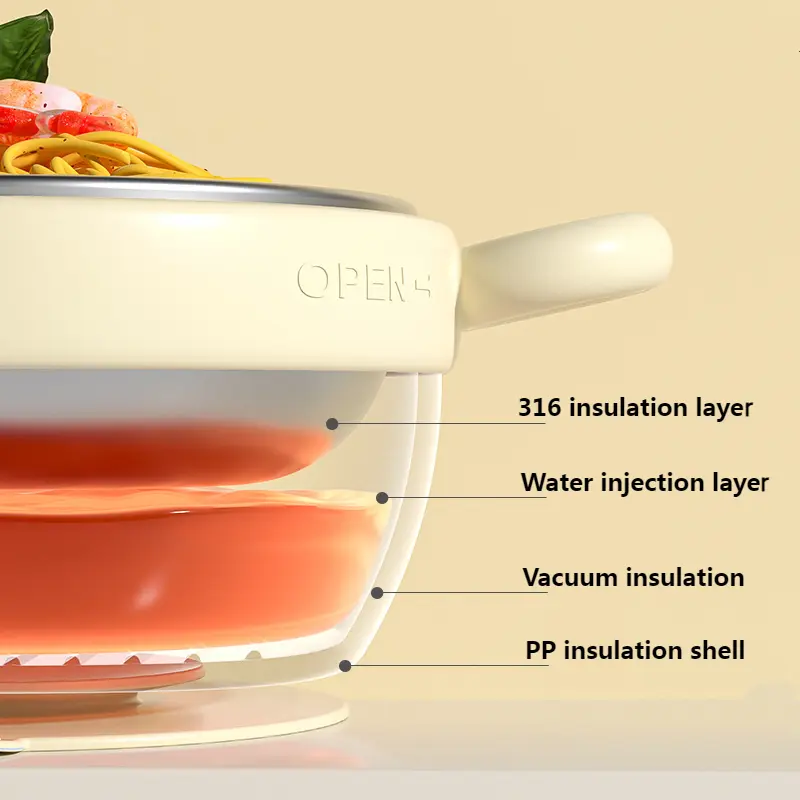 Premium Baby Insulated Bowl 316 Stainless Steel Heat Sensitive for Safe Feeding Ideal for Food Meals Essential Kids Tableware