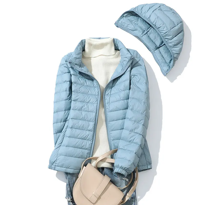 Light Down Jacket 90% White Duck Down Coat Casual Loose Winter Warm Outwear with Hood High Quality