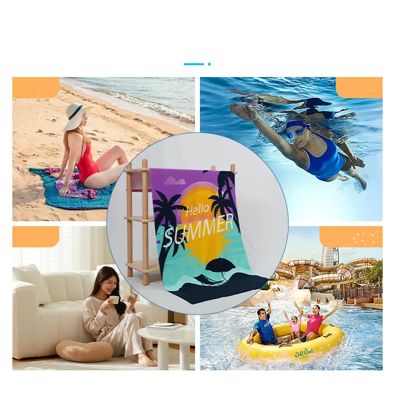 Swimming Couples Beach Towel Ultra-fine Fiber Active Printed Towels No Fading Sun Shawl Yoga Towel Running Quick Drying Towel