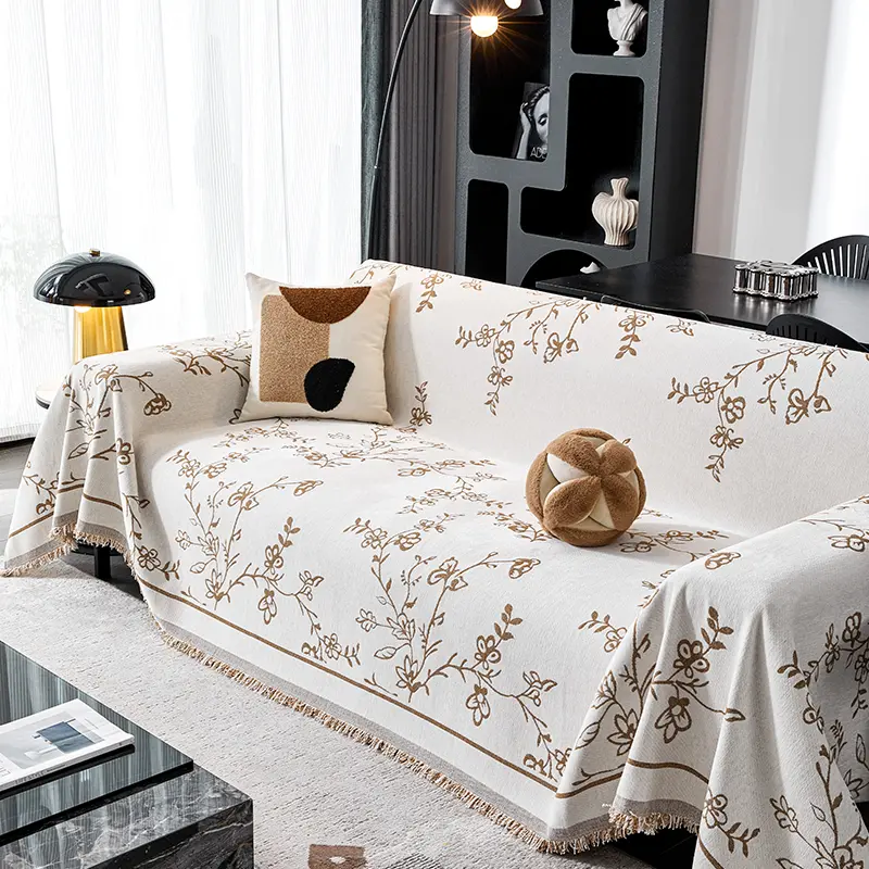 French Sofa Cushion Chenille Sofa Towels Are Universal All Year Round Jacquard Anti Slip Sofas Cover Dustproof for Household Use