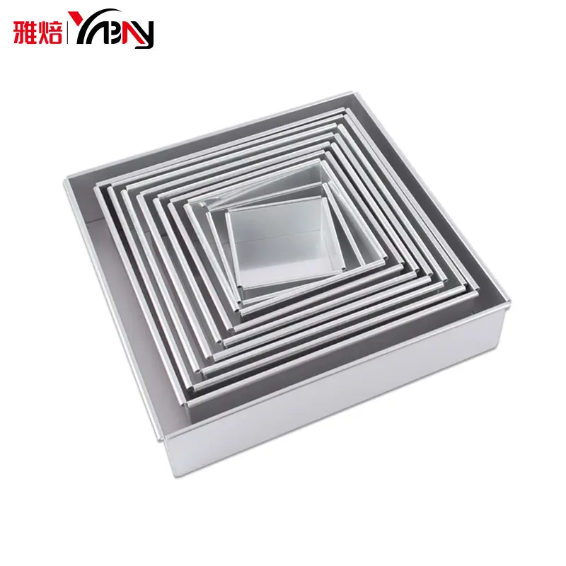 1pc Geometric Stainless Steel Biscuit Sandwich Fruit Cutter DIY Fondant Pastry Decorating Bake Tools Square Metal Cookie Cutter
