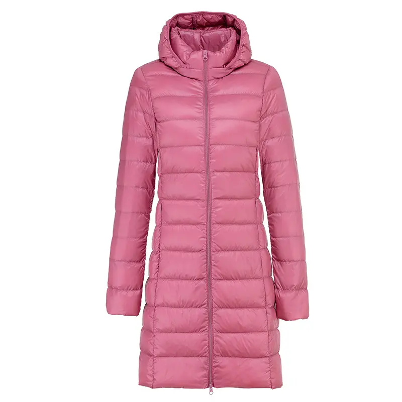 Long Down Jacket Women Winter Ultra Light Down Jacket Women With Hooded Down Coat Female Hat Detachable
