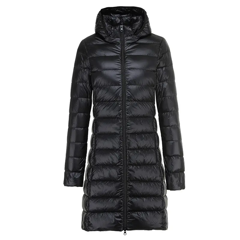 Long Down Jacket Women Winter Ultra Light Down Jacket Women With Hooded Down Coat Female Hat Detachable