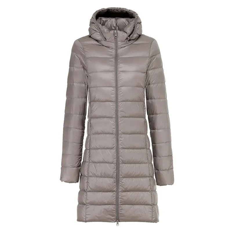 Long Down Jacket Women Winter Ultra Light Down Jacket Women With Hooded Down Coat Female Hat Detachable