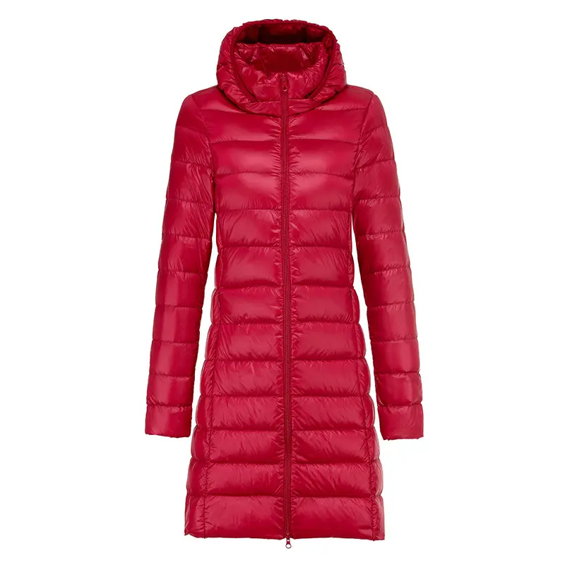 Long Down Jacket Women Winter Ultra Light Down Jacket Women With Hooded Down Coat Female Hat Detachable