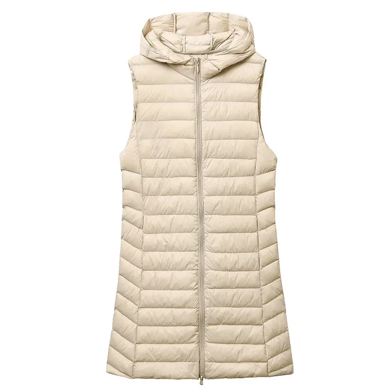 New Fashion Female Sleeveless Jacket Women Winter Light White Duck Down Jacket Slim Puffer Vest Portable Windproof Down Coat