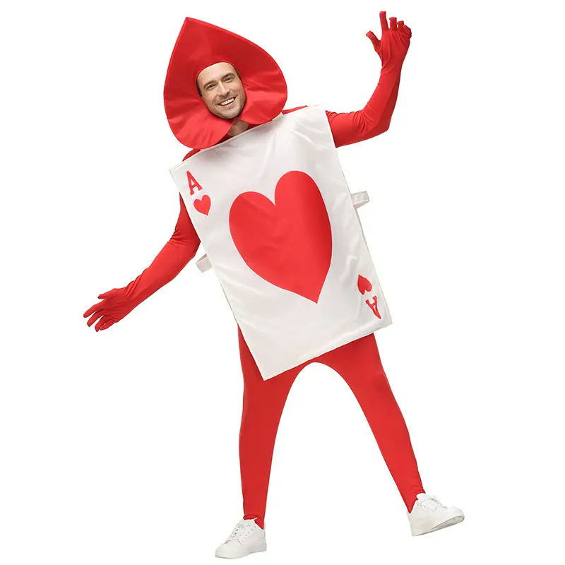 Halloween Playing Cards Heart Costume Adult's Day Alice in Wonderland Stage Performance Costume Children's Day Performance Show