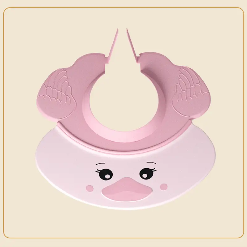Baby Shampoo Cap Cute Duck Shape Adjustable Size Baby Shower Children's Waterproof Wide Brim Ear Protection Shower Cap Sun Hat