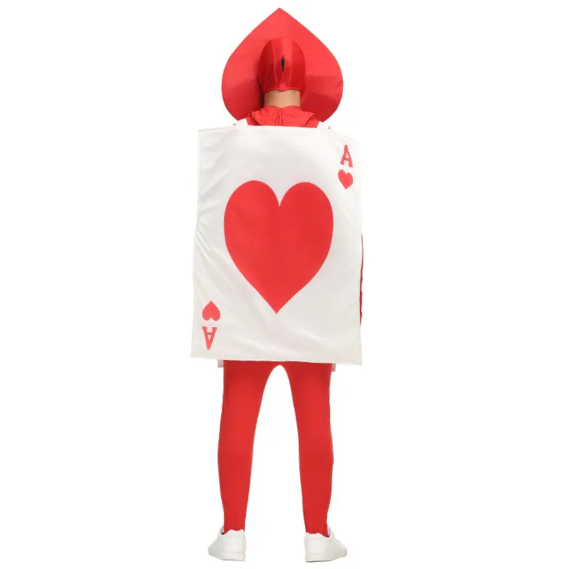 Halloween Playing Cards Heart Costume Adult's Day Alice in Wonderland Stage Performance Costume Children's Day Performance Show